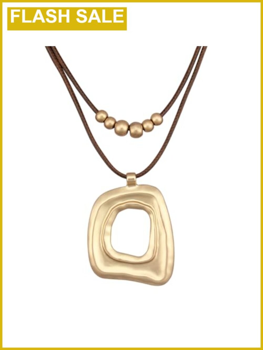 Chunky Boho Circle Pendant Necklace Vegan Leather Cord Choker